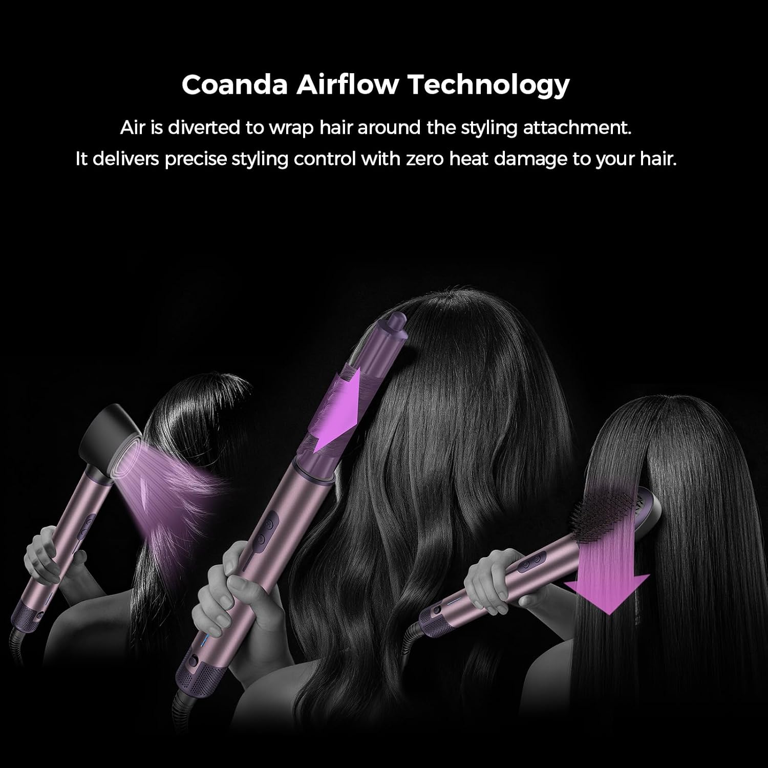 7-in-1 Cweixi Hair Dryer Brush, Hot Air Styler with Auto-Wrap Curlers