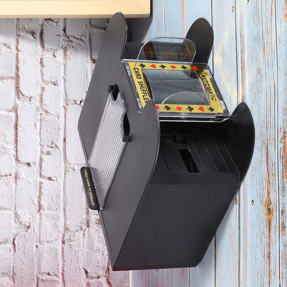 Mélangeur de cartes automatique à 6 jeux de cartes avec cartes à jouer incluses – Mélangeur électrique à piles pour UNO, Blackjack, Texas Hold'em, Hand Foot Canasta, jeux de cartes – Idéal