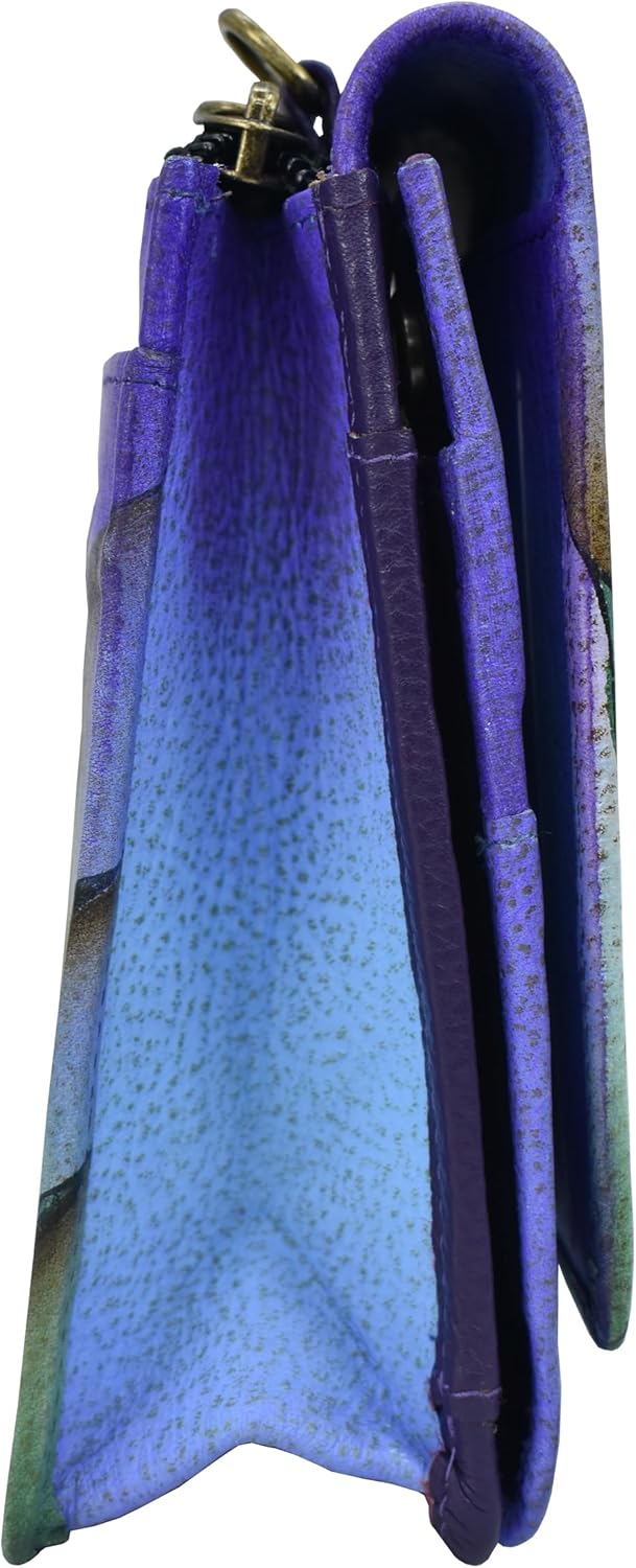 Anna by Anuschka Women’s Hand-Painted Genuine Leather Organizer Wallet On a String - Image 3