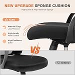 Sweetcrispy Office Computer Desk Chair, Ergonomic Mid-Back Mesh Rolling Work Swivel Task Chairs with Wheels, Comfortable Lumbar Support, Comfy Flip-up Arms for Home, Bedroom, Black