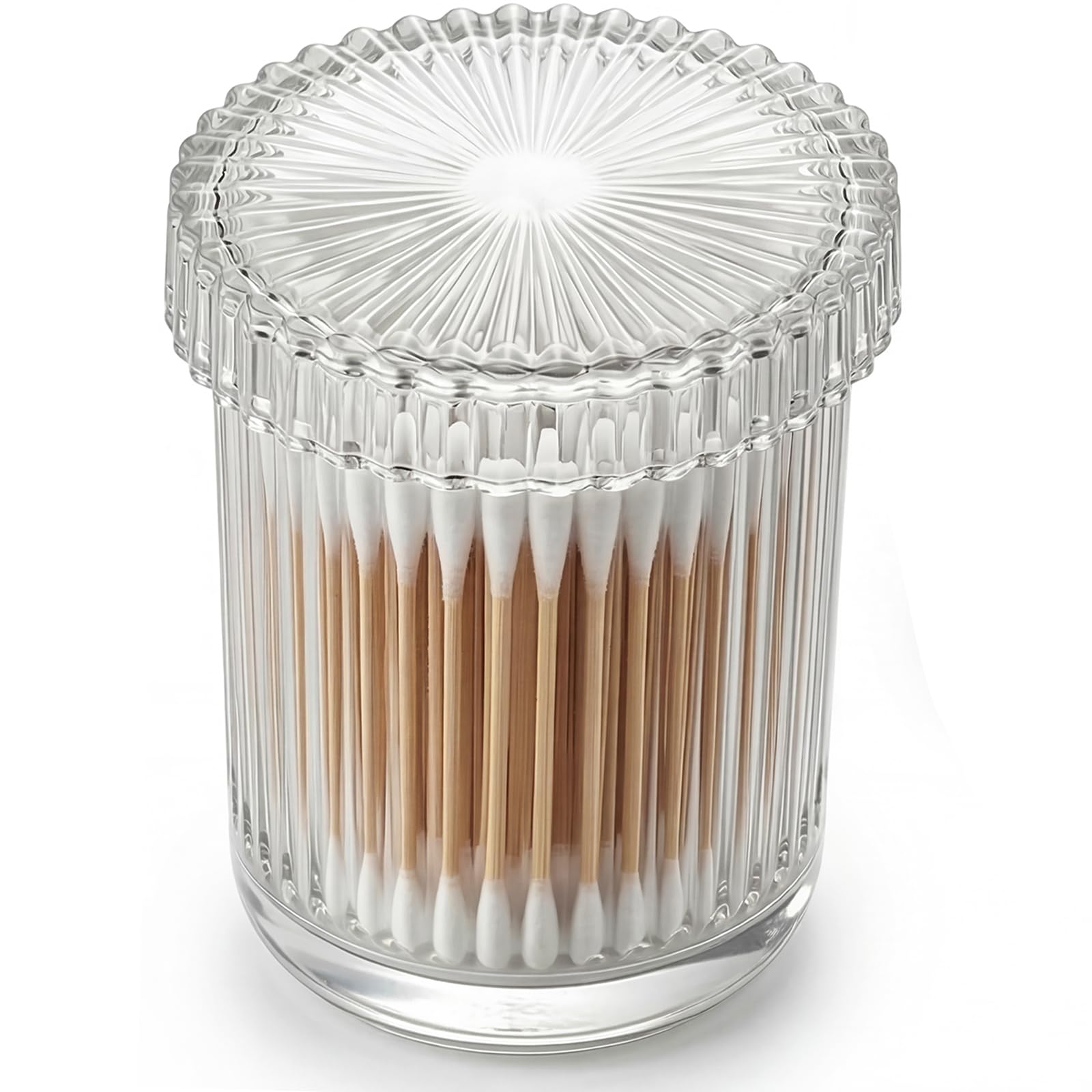 Glass Qtip Holder Jars - Apothecary Storage -13