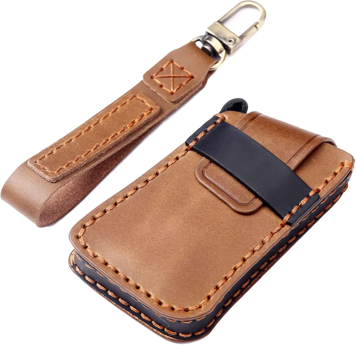 EASYANT Leather Car Key Fob Cover for Lexus 2021-2025 ES RX 350 Compatible with Lexus New LS NX Key Shell Case Brown - Image 3