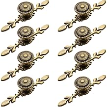 Vintage Cabinet Knobs, [8 Pack] Antique Brass Drawer Knobs with Backplate, Gold Knobs for Dresser, Kitchen