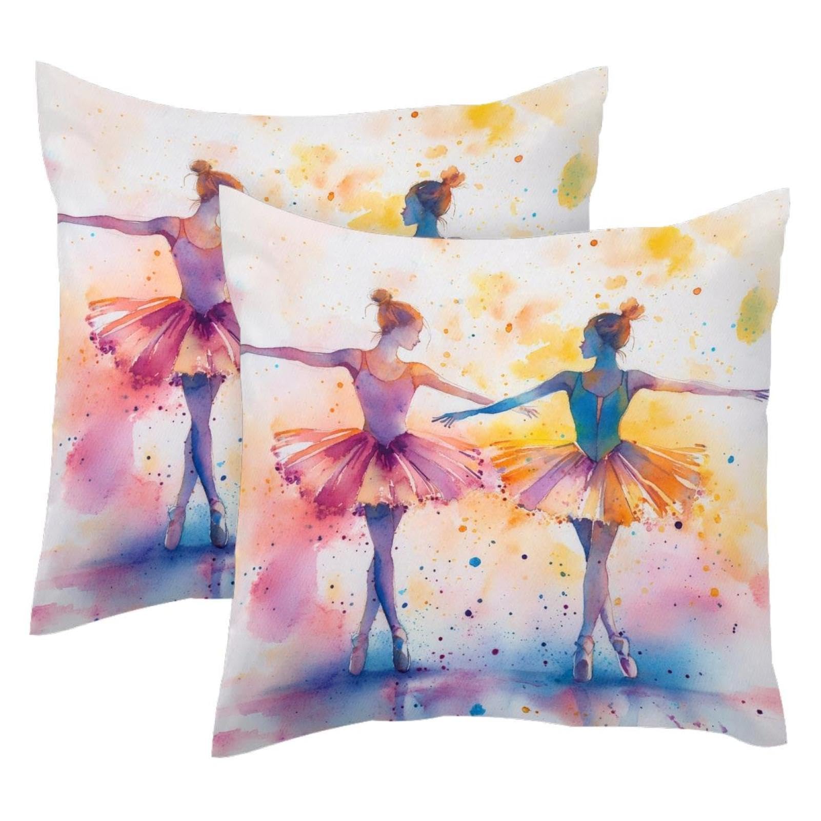 Housse de coussin velours danseuse ballet 50x50 cm lot de 2 pour la décoration du salon