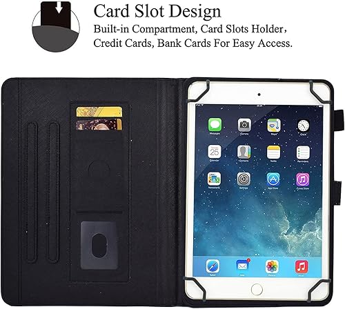 Miniatura 5 de Funda universal para tablet Android de 10 pulgadas de 10.1 pulgadas, funda con soporte de visión multiángulo, funda protectora de piel sintética