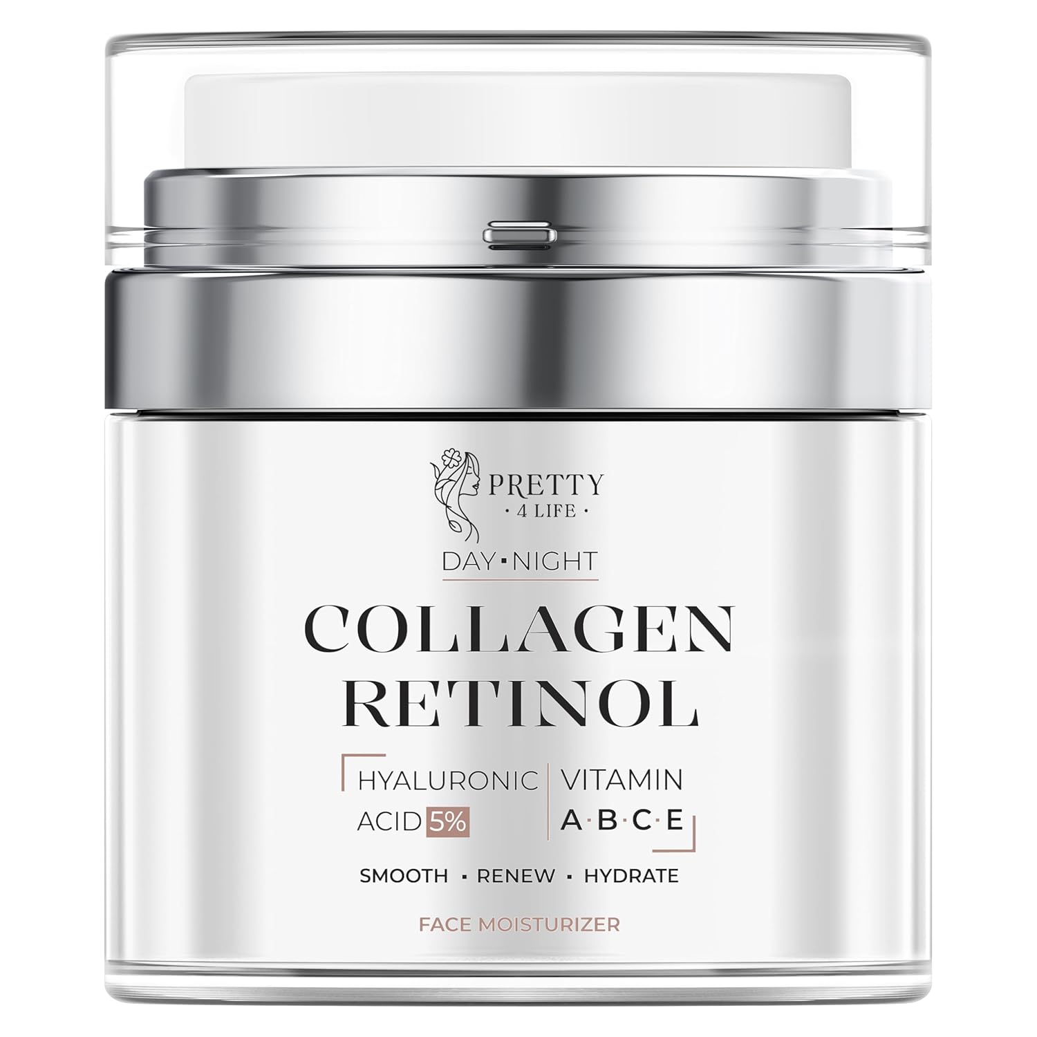 Advanced Anti-Aging Cream - Collagen, Retinol, Hyaluronic Acid & Vitamin C - Moisturizer for Face, Neck & Décolleté - Firms, Hydrates & Reduces Wrinkles - Day/Night Formula - 1.7 oz