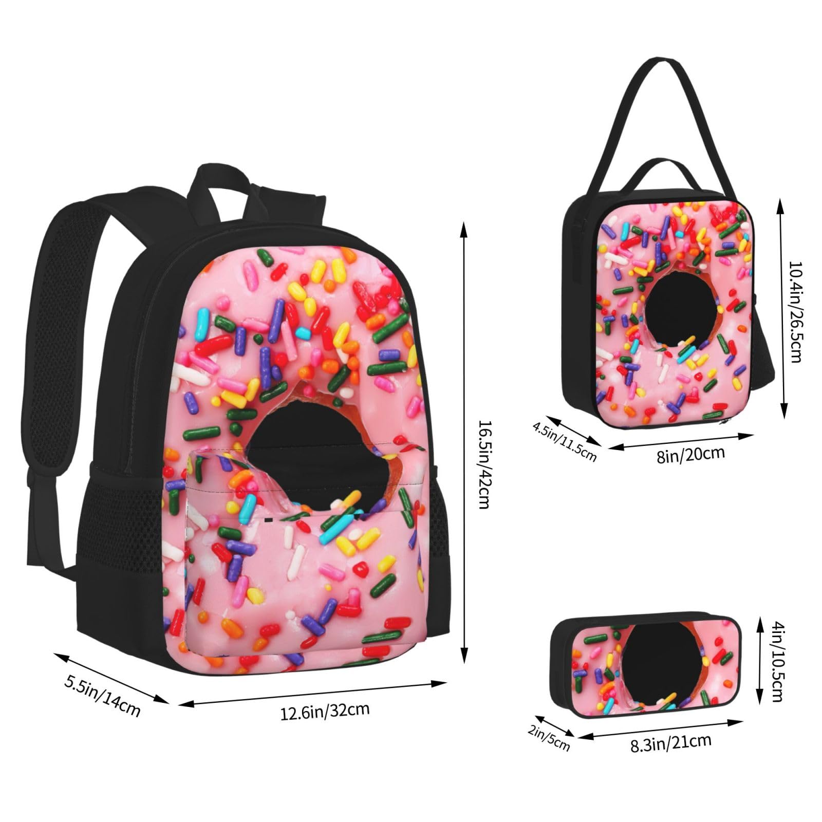 Zaino, borsa portapranzo, astuccio, set da 3 pezzi, per lavoro e