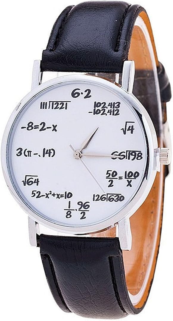 Design For Formulas Math Women Men Wristwaches Math Formula Equation Dial Leather Quartz Watch ...