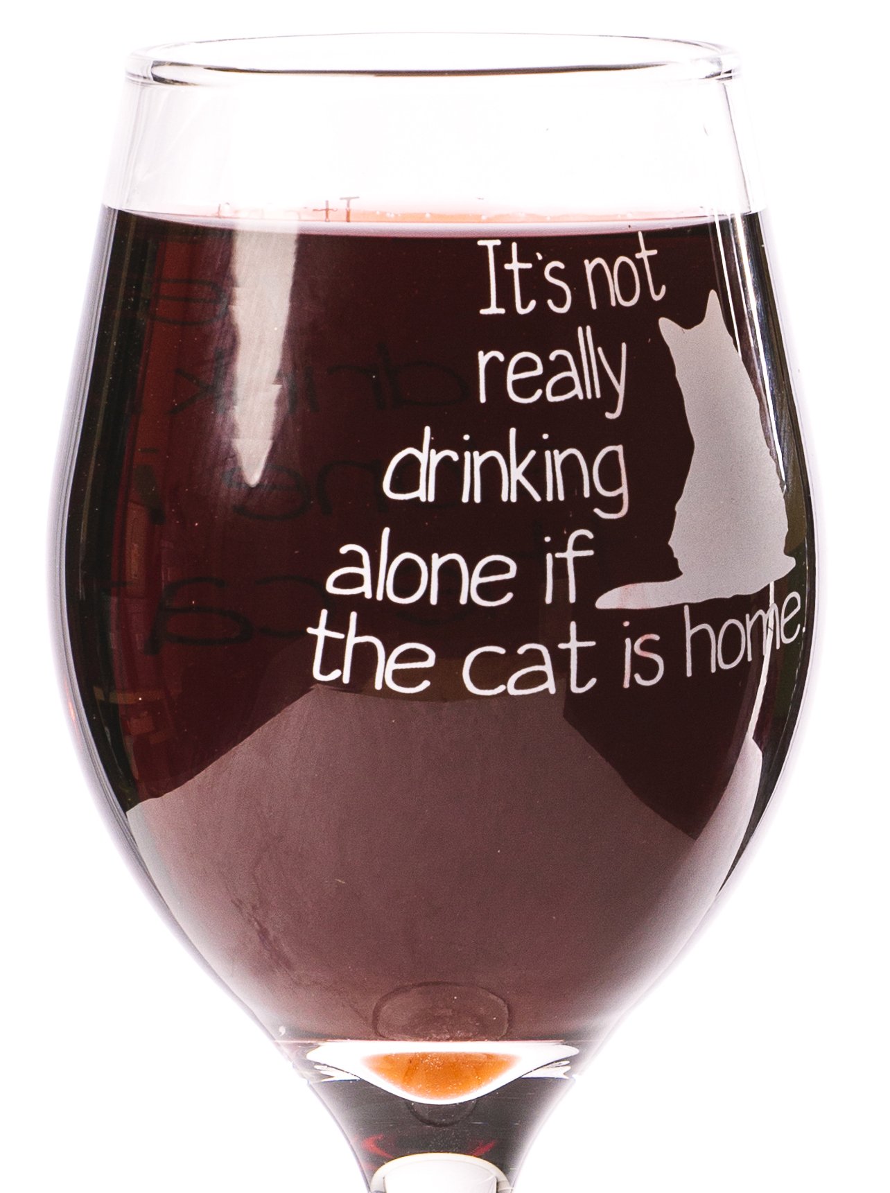 Funny Guy Mugs Cat Is Home Wine Glass, 11-Ounce - Unique Gift for Women, Mom, Daughter, Wife, Aunt, Sister, Girlfriend, Teacher or Coworker (Several Styles To Choose From)