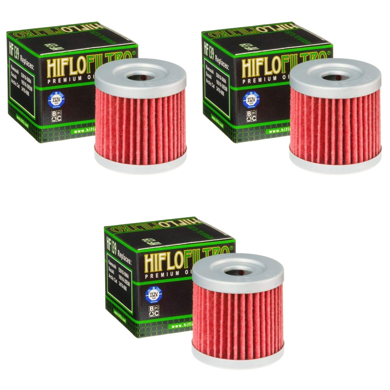 3x Filtro de aceite Suzuki LT-Z 400 Quadsport 03-15 Hiflo HF139