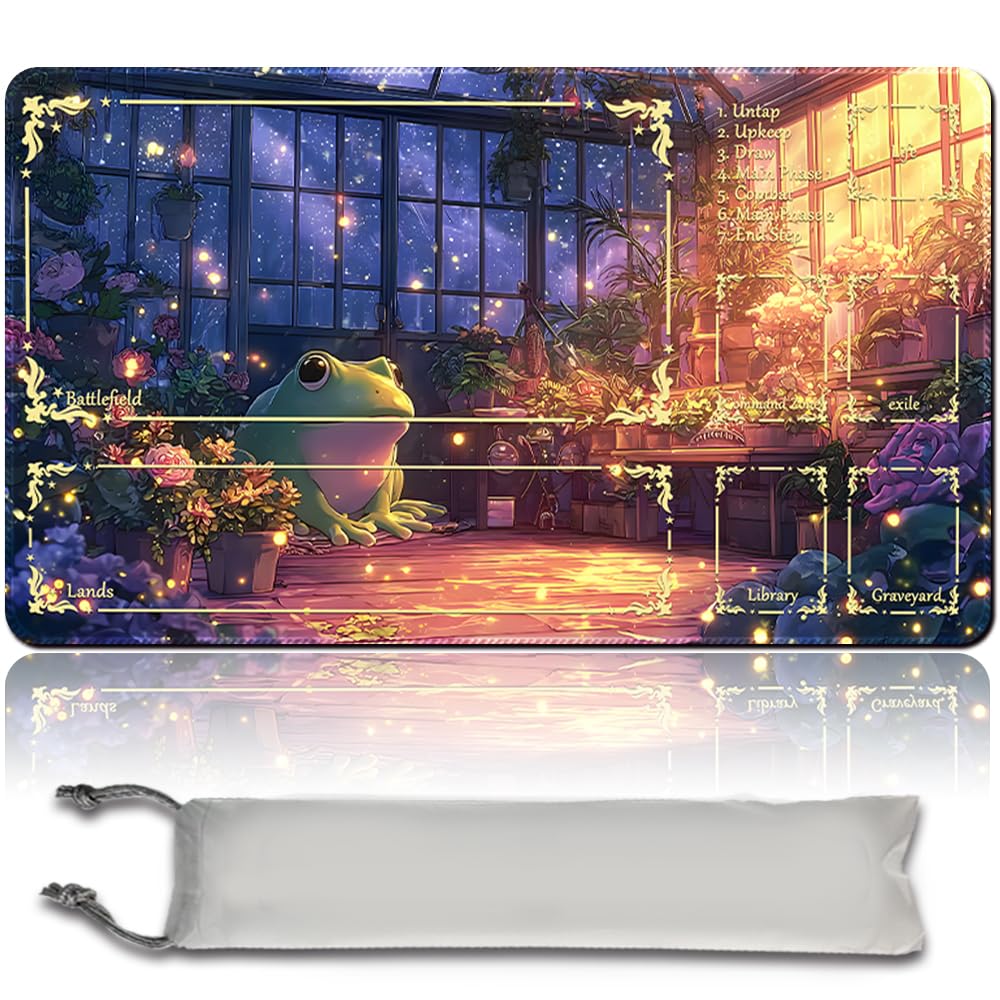 MTG Premium XXL Gaming Mat (60 x 35 cm) - High-Resolution Fantasy Design - Non-Slip Rubber Mat for TCG/CCG/MTG (with Zone, mtg50-9)