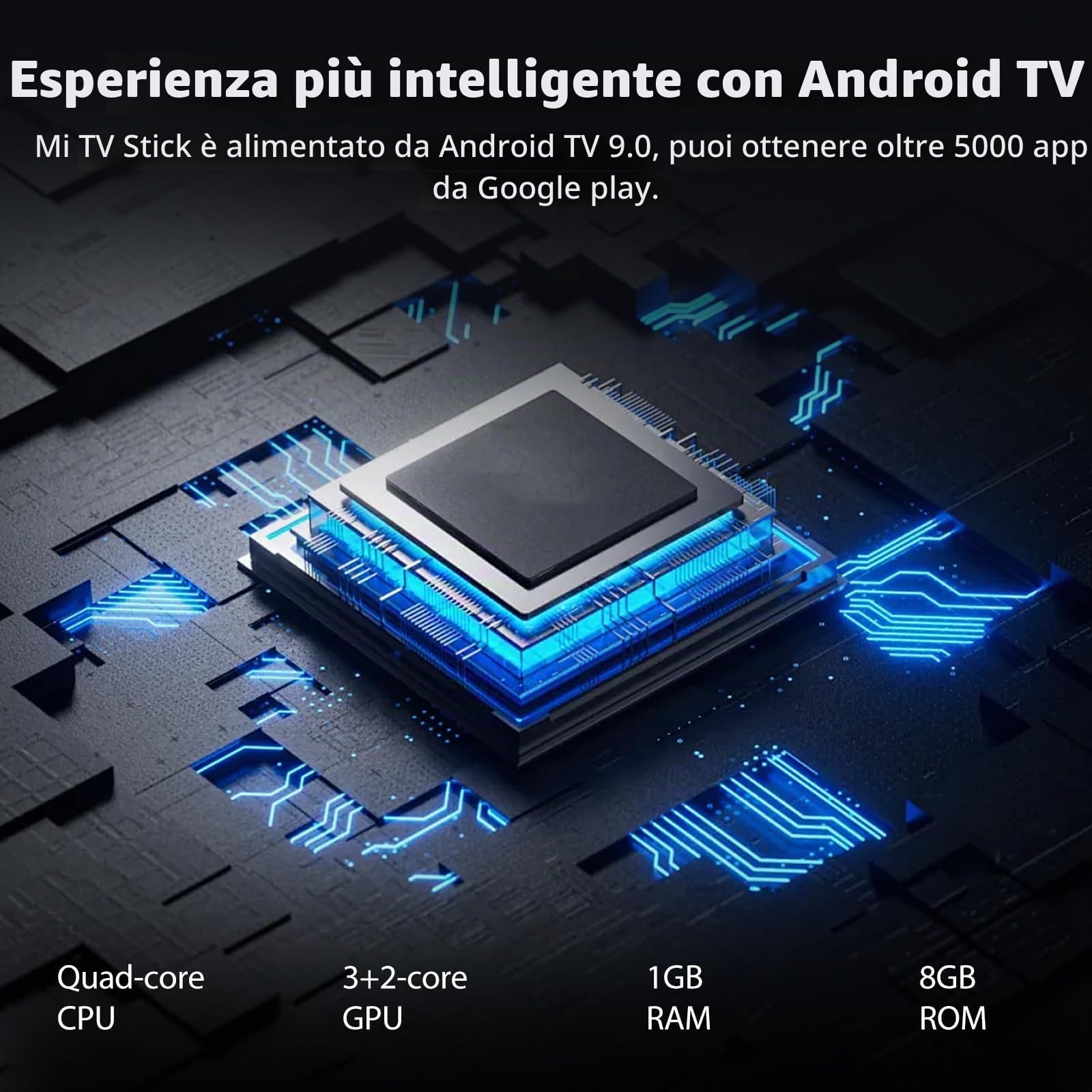 Xiaomi Mi TV Stick 2K, Lettore Streaming Portatile, Chromecast integrato, Assistente Vocale Google compatibile, Supporta Dolby Multichannel HD e DST, Nero
