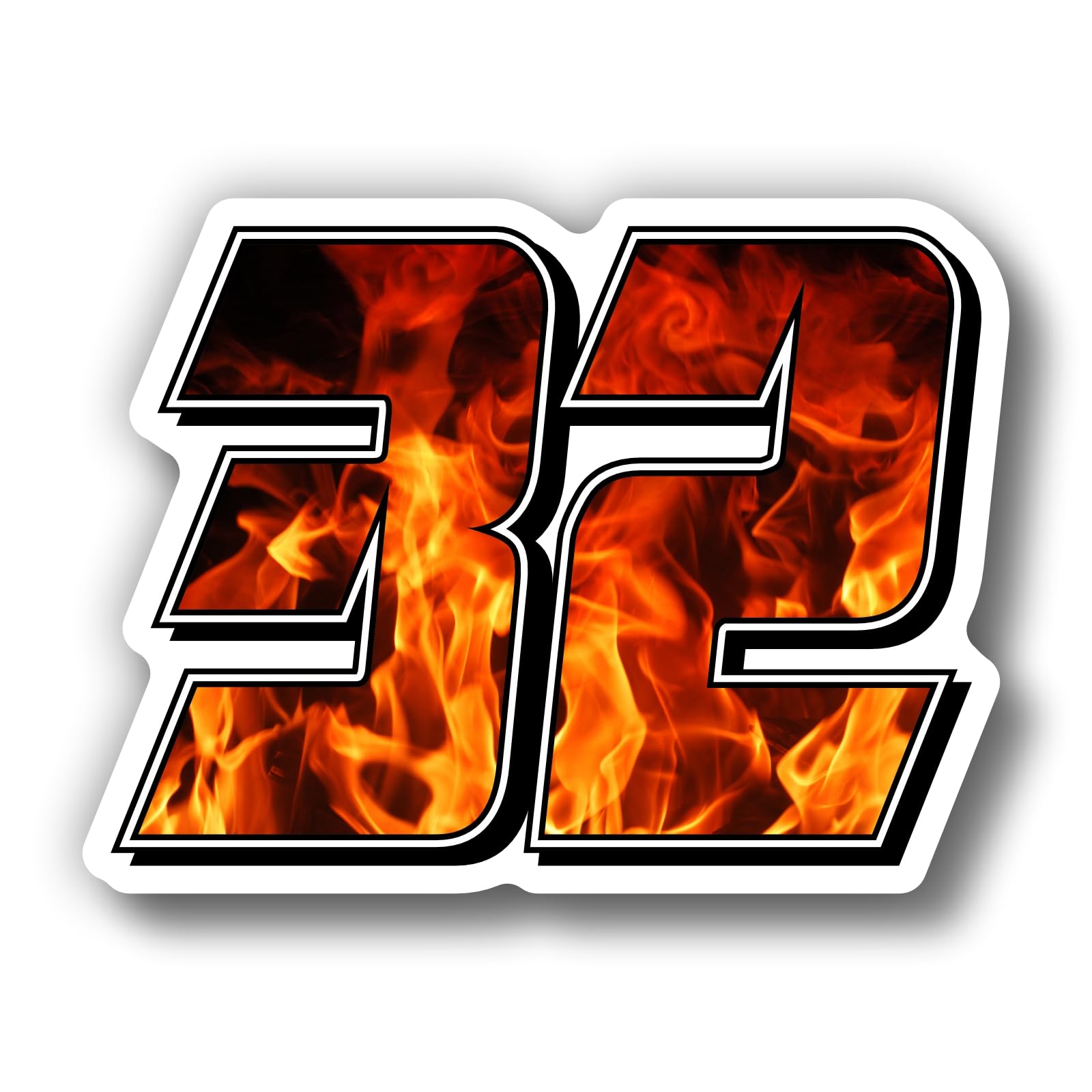 MxNumbers- MX & ATV Number Plate Decals | Set of 3 Flame Race Numbers | You Pick Your Number, Sizes & Material | Fully Custom Racing Graphics | Fire Race Decals