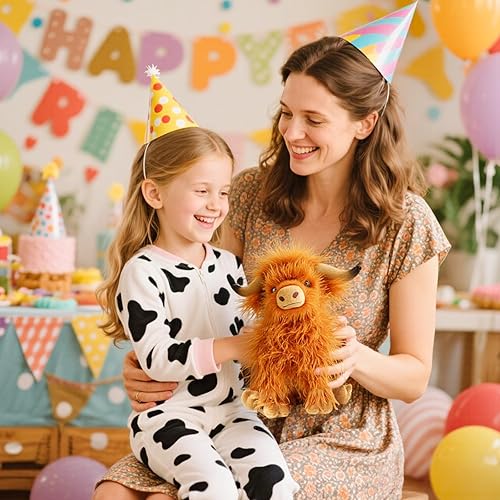 Miniatura 6 de Juguete de peluche de vaca de las tierras altas, adorable peluche de vaca de las tierras altas, juguete de peluche de vaca escocesa, decoración de