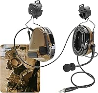 Vista 10 de HEARFALCOM Comta III Auriculares Tácticos para Casco Adaptador de Riel ARC Soporte de Disparo con Cancelación de Ruido