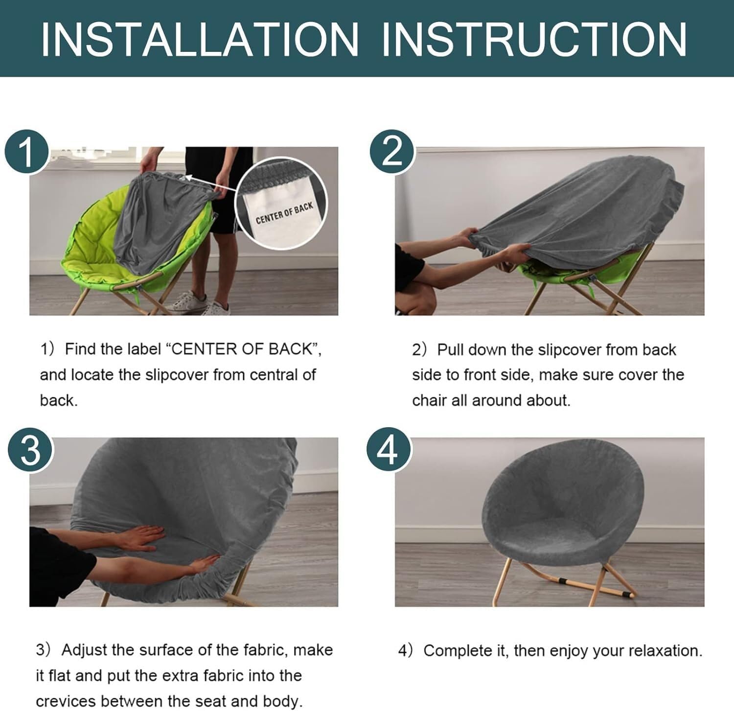 Konsilsa Velvet papasan Chair Cover, Saucer Chair Slipcovers 1 Piece Stretch Removable with Elastic Bottom for Living Room (Color : F, Size : Large)