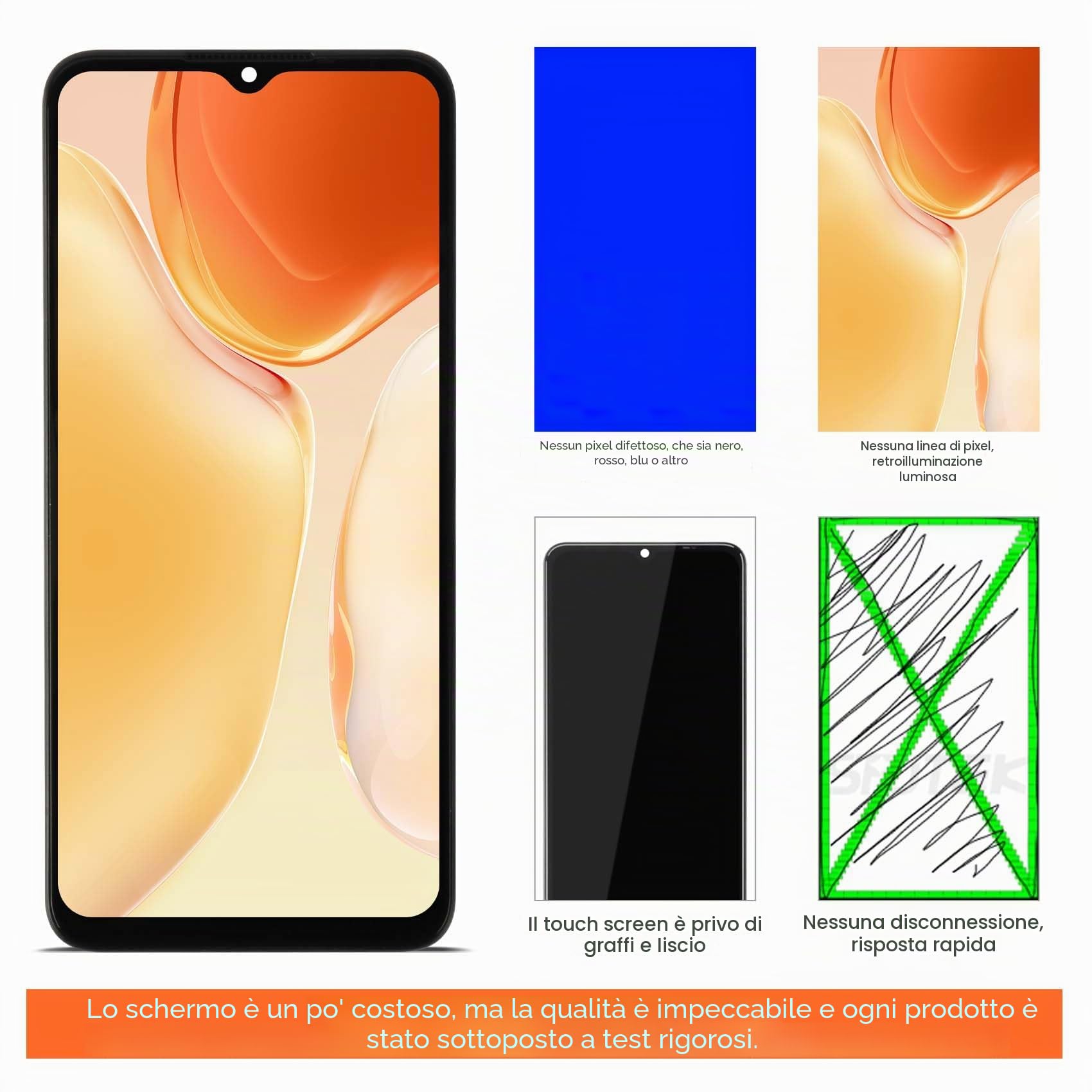Display per Oppo A17 4G CPH2477 LCD Display per Oppo A17 / A17K Touch Screen Digitazer Assembly con Kit di Riparazione (Nero con Rhamen)
