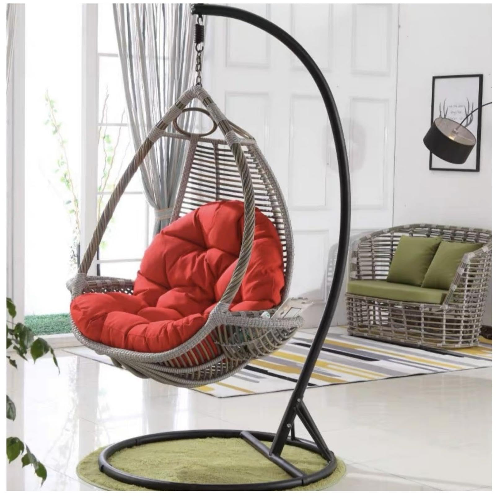 Coussin de chaise hamac rouge confortable et pliable pour cocooner