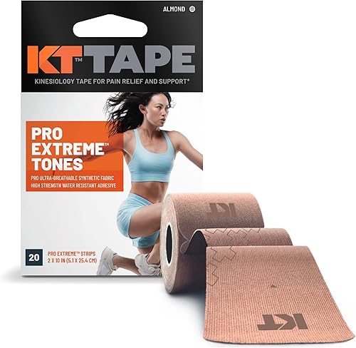 KT Tape, PRO Extreme Synthetic Kinesiology Athletic Tape, 20 Count, 10 Precut Strips