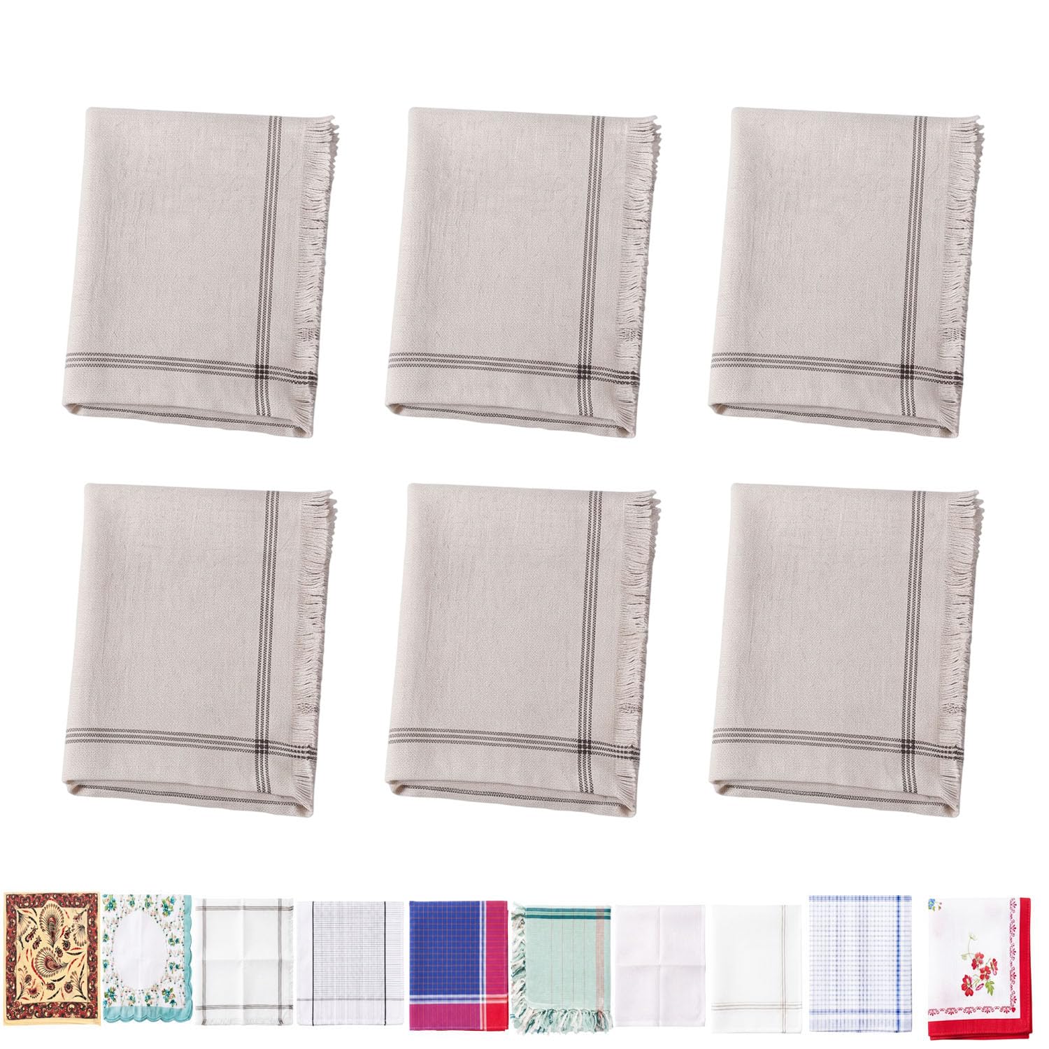 tavasya 100% Cotton Handkerchiefs | Soft & Absorbent Everyday Pocket Hankies-picture-13
