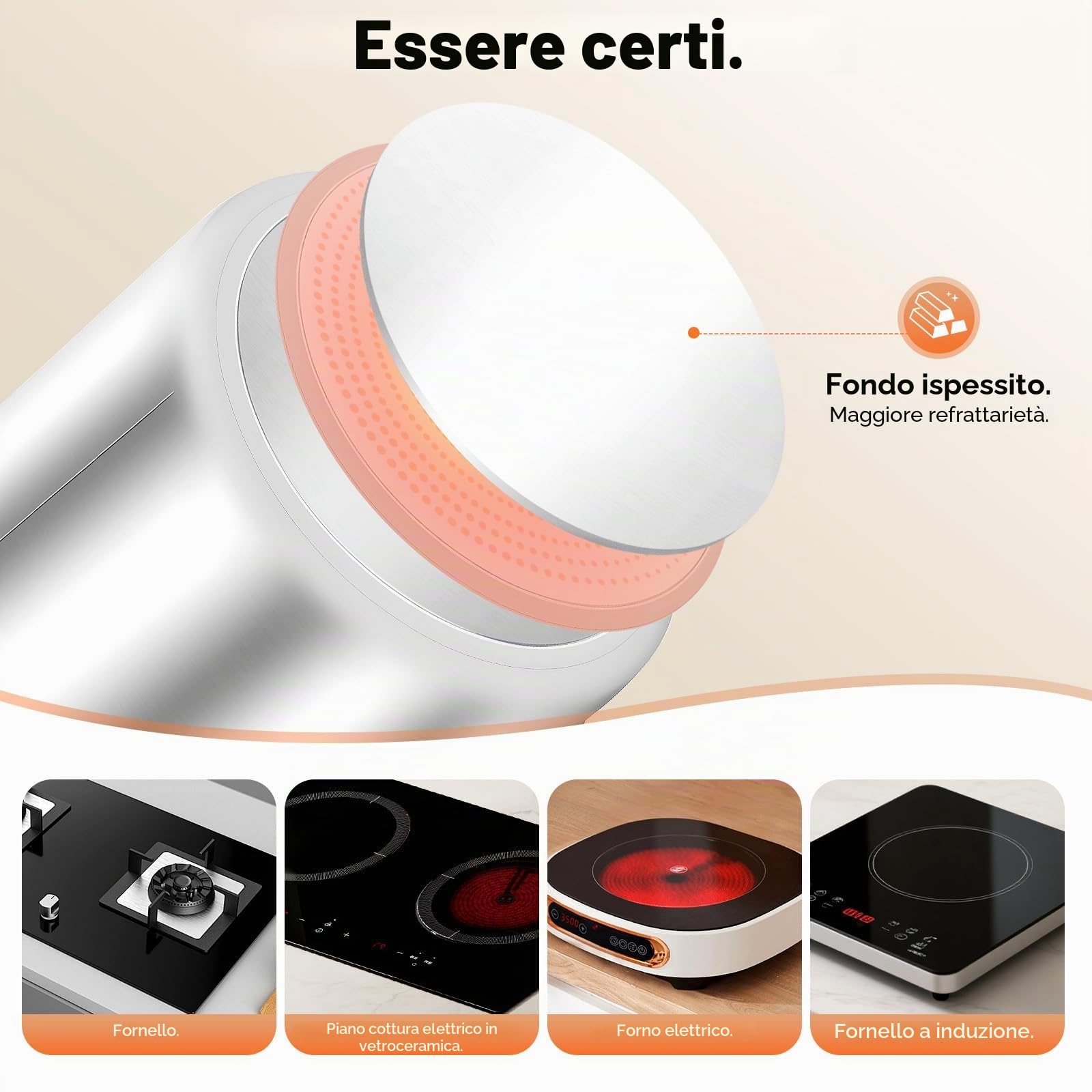 Secchio in Acciaio Inox con Coperchio, 6 L, 12 L, 20 L
