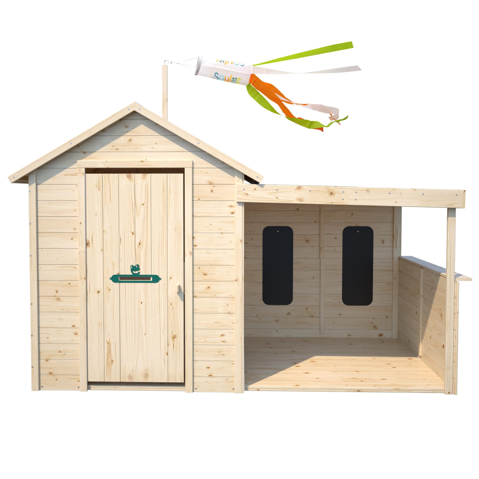 SOULET Casita de Madera Infantil Sarah 180x120x145 cm Jardín Niños Porche Cubierto