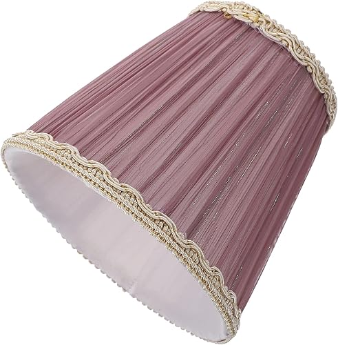 minkissy Pantalla de barril para lámparas de pie de mesa, repuesto de pantalla de tela vintage, bombilla de clip color morado