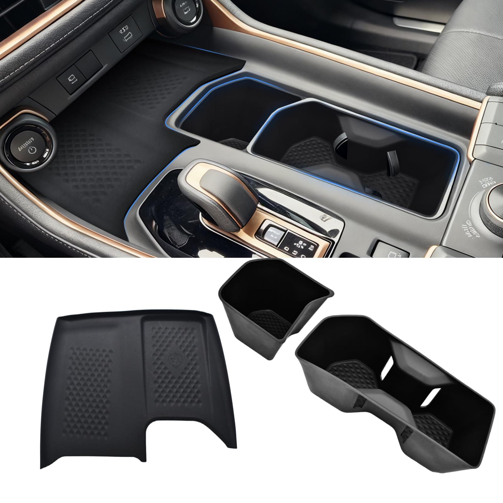 Photo 1 of WBLATP Cup Holder Insert & Wireless Charging Mat for Toyota Grand Highlander