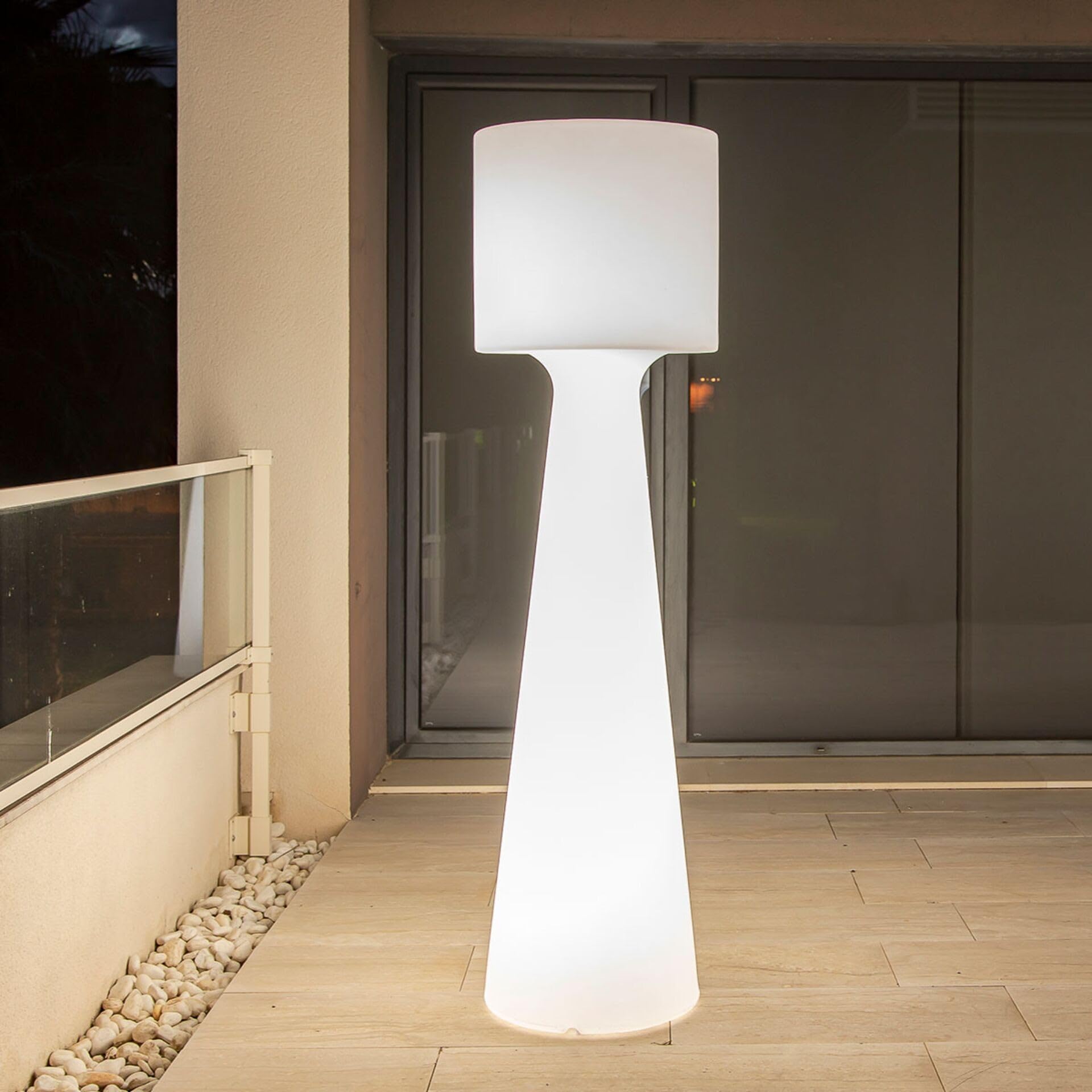 Lámpara de pie GRACE 170 cm con Cable Luz Blanca Calida para Exterior e Interior para la Terraza, el Salón y el Patio