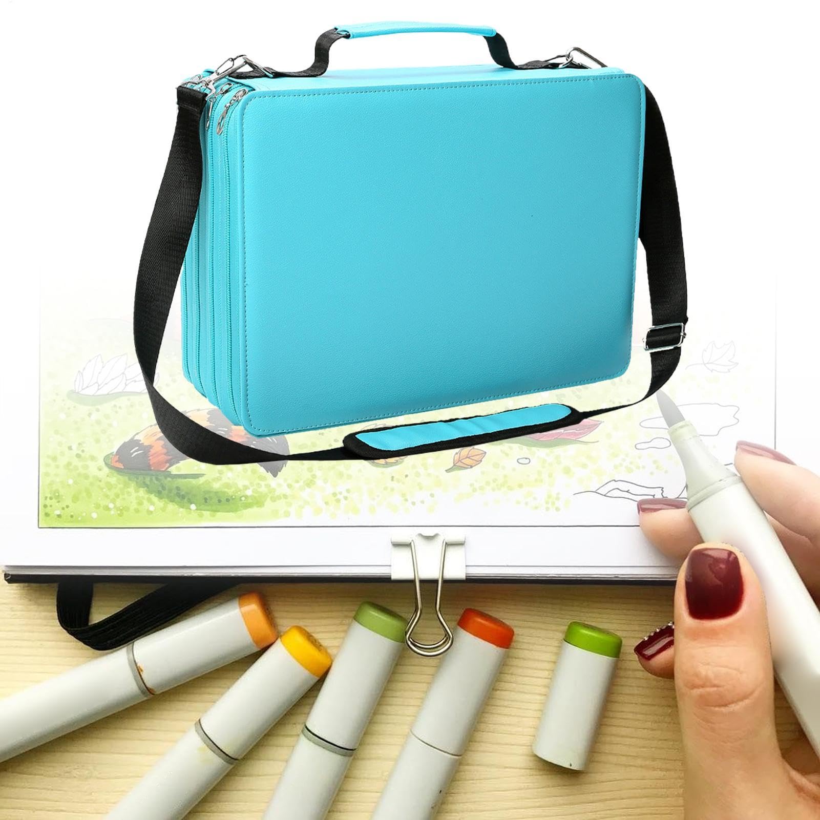Astuccio Porta Pennarelli Grande Capacità Portatile Matite Acquerellabili | Porta Marker Per Hobby, Arte E Artigianato, Cancelleria Scolastica E Porta Pennelli Trucco, Contenitore Matite