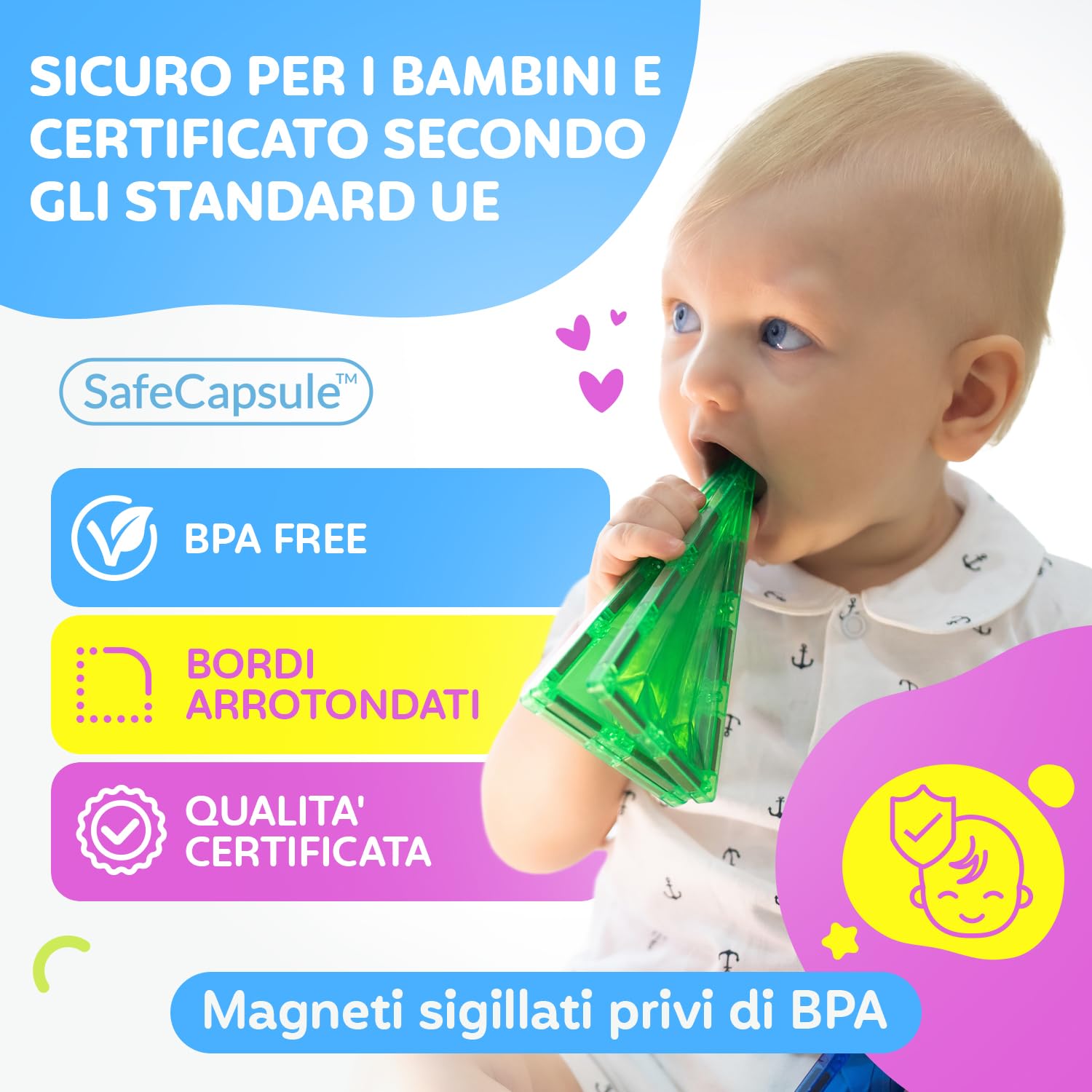 Magneo® Blocchi Magnetici 120 Pezzi (2 Auto) – Costruzioni Magnetiche per Bambini 3+ – Gioco Creativo con Magnetic Tiles – Blocco da Costruzione Educativo – Idea Regalo Bimbi