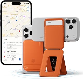 MOFT Trackable Tripod Wallet for Selfie,4-in-1 MagSafe Find My Phone Wallet | Hold 1-2 Cards | Adjustable Phone Stand | Multi-Angle | Capture Button | Stylish&Minimalist | MOVAS Leather |Commuting&Travel