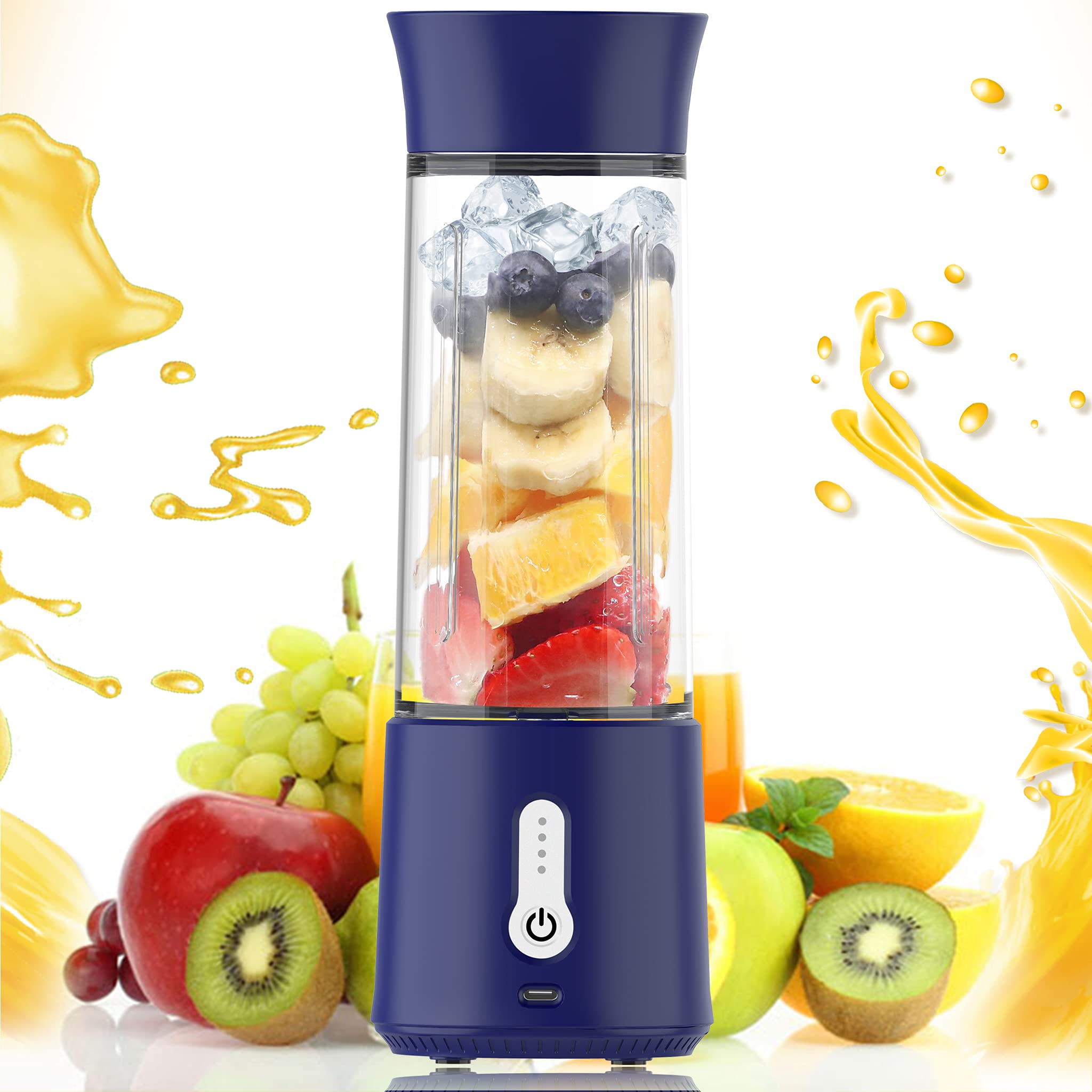 22oz Portable USB Blender 150W Cordless Mini Smoothie Maker Lightweight, 10+ Blends, Travel/Gym/Office Use