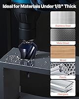 Vista 6 de VEVOR Broca escalonada, 3/16 a 1-3/8 pulgadas, vástago triangular de 3/8 pulgadas, acero de cobalto de alta velocidad con revestimiento TiAlN