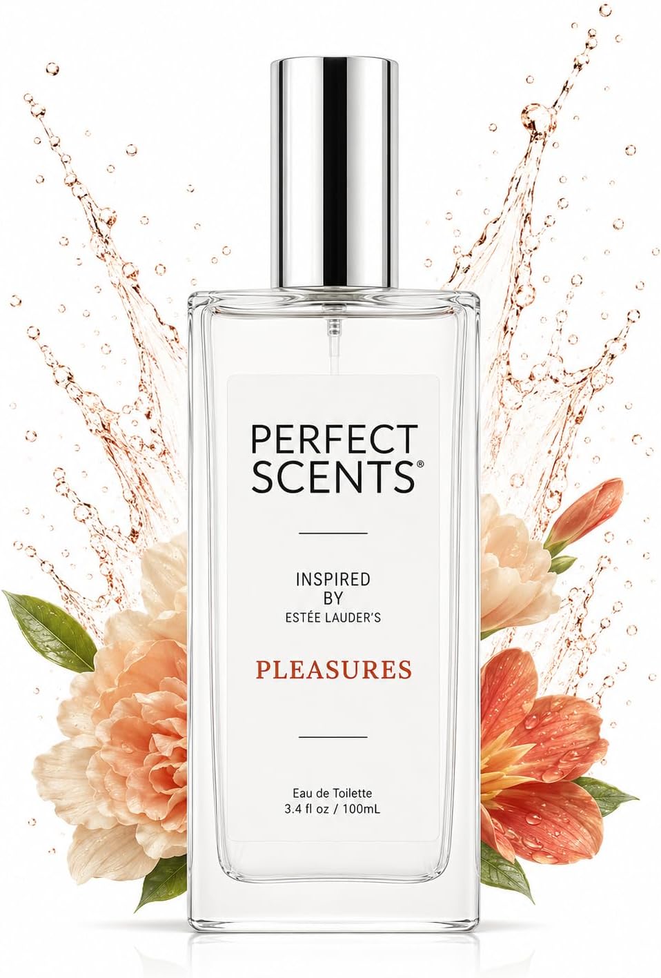 Fragrances, Inspired by Estee Lauderโs Pleasures, Womenโs Eau de Toilette, CLEAN, Vegan, Paraben-Free, Phthalate-Free, Never Tested on Animals, 3.4 Fluid Ounces