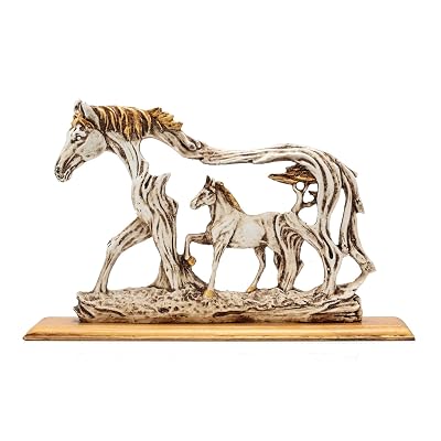 CraftVatika Horse Statue Horses Showpieces for Home Decor, Good Luck Wealth Income Bright Future Decorative Items Diwali