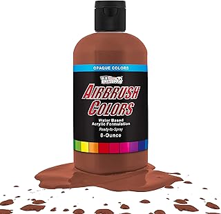 U.S. Art Supply Opaque Coffee Brown Acrylic Special Effects Airbrush Paint - 8oz Ready to Spray Air Brush Paint for Nails, Models, Fabric - Water-Based Air Brush Painting