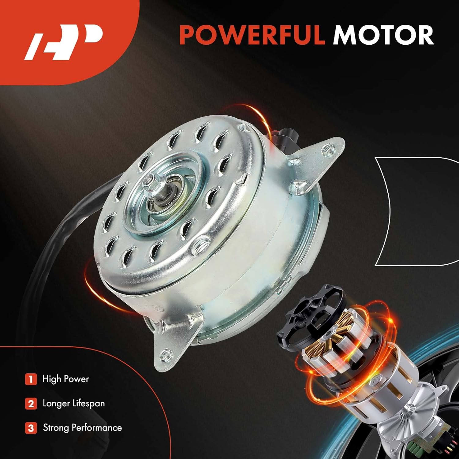 A-Premium Radiator Fan Motor Compatible with Nissan Altima 2007-2013, Maxima 2011-2014