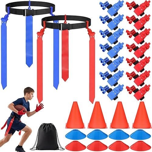 14 Players Flag Football Sets - Adjustable Football Flags and