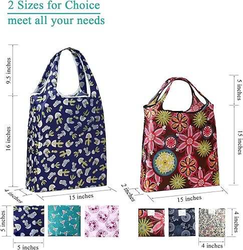 Miniatura 6 de MUMORESIP Bolsa de comestibles reutilizable de las compras con bolsa bolsa lavable a máquina portátil gran capacidad bolsas de mano grandes