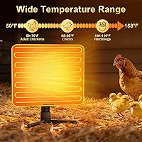 Vista 2 de Placa de cría para pollitos, placa de calor para pollitos de 50 a 158 ℉ con termostato inteligente, calentador de panel de calefacción radiante