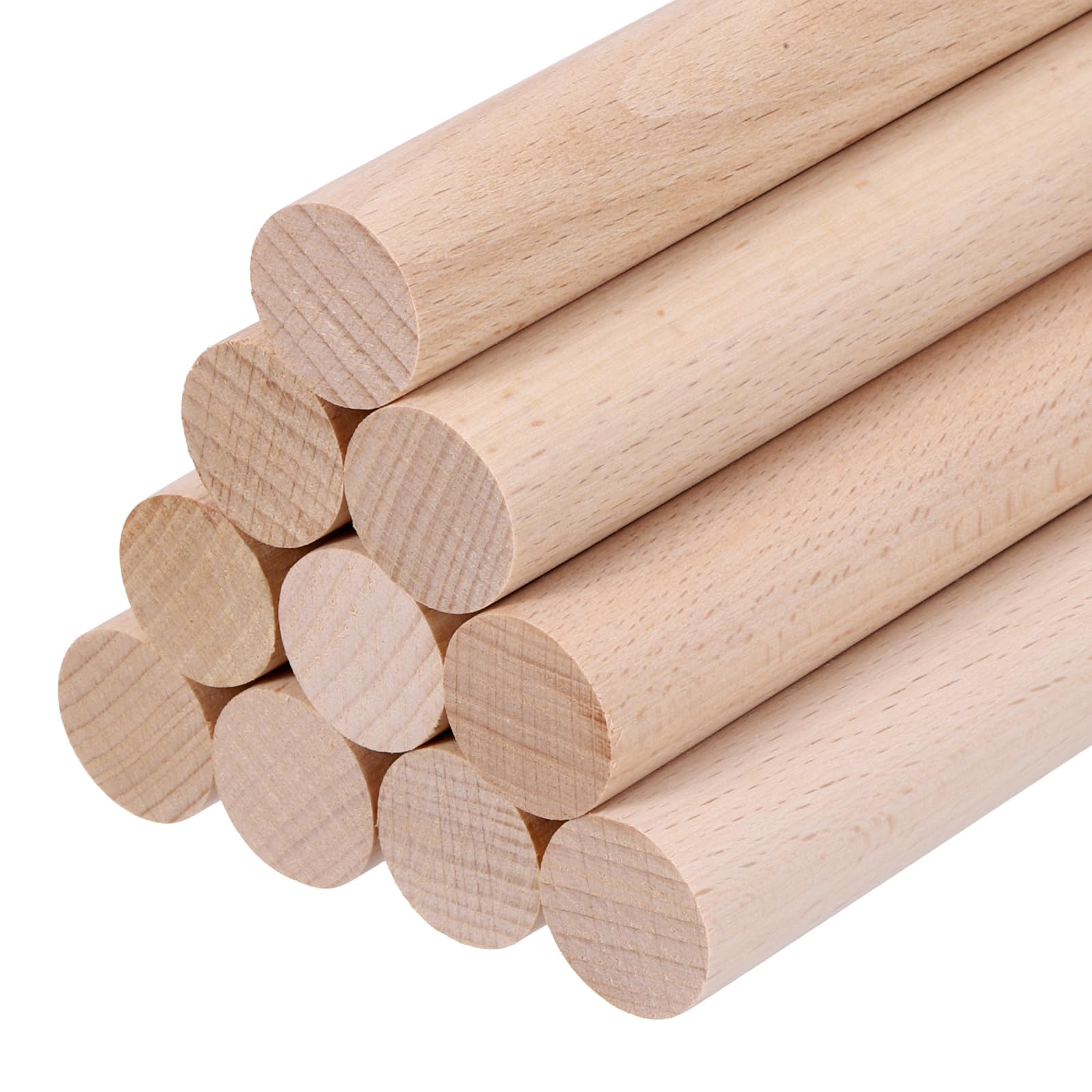 Tiges en bois massif brut 18mm faciles à peindre et à personnaliser