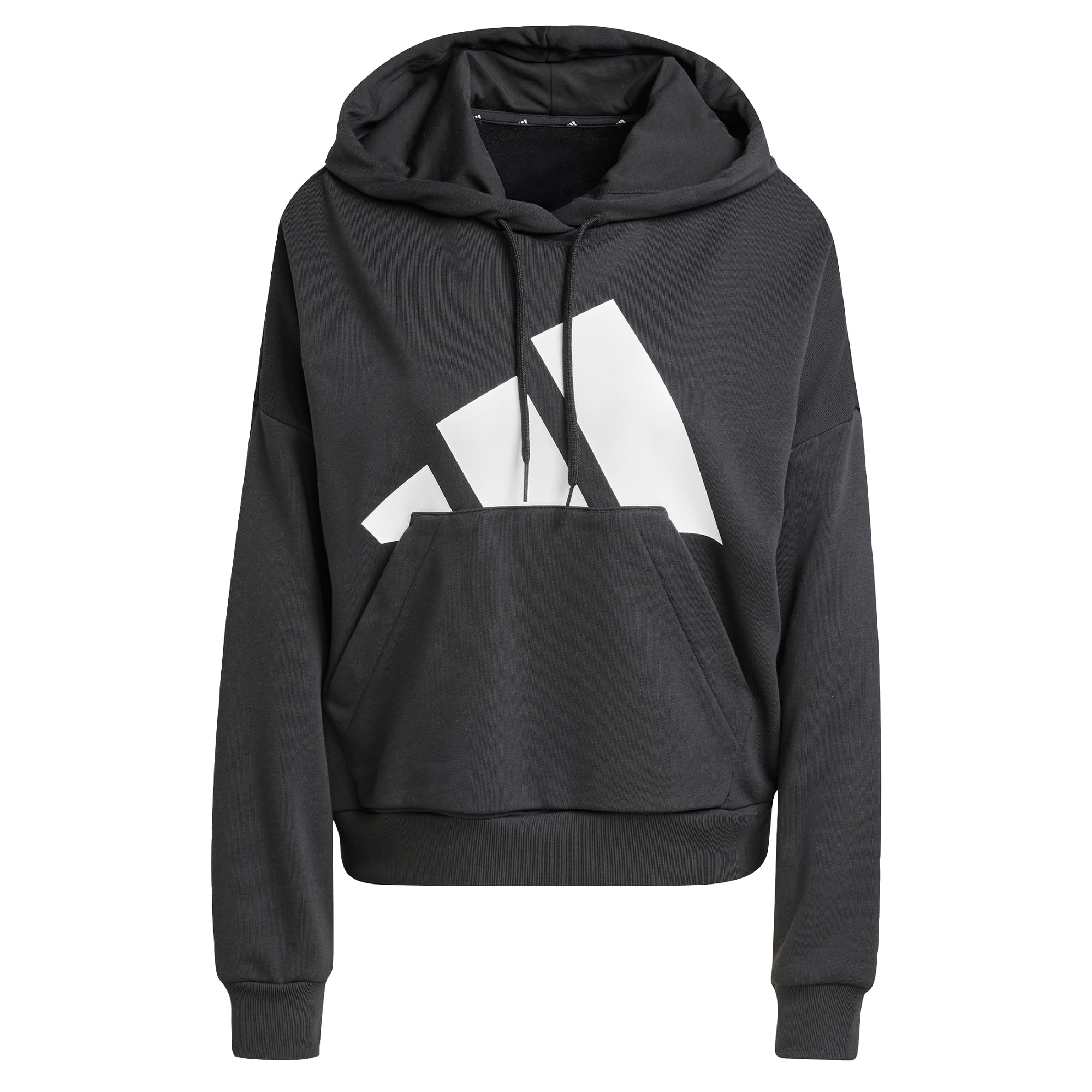 adidas Women's Essentials Big Logo French Terry Loose Hoodie Hooded Sweatshirt (pack of 1) XXS Black