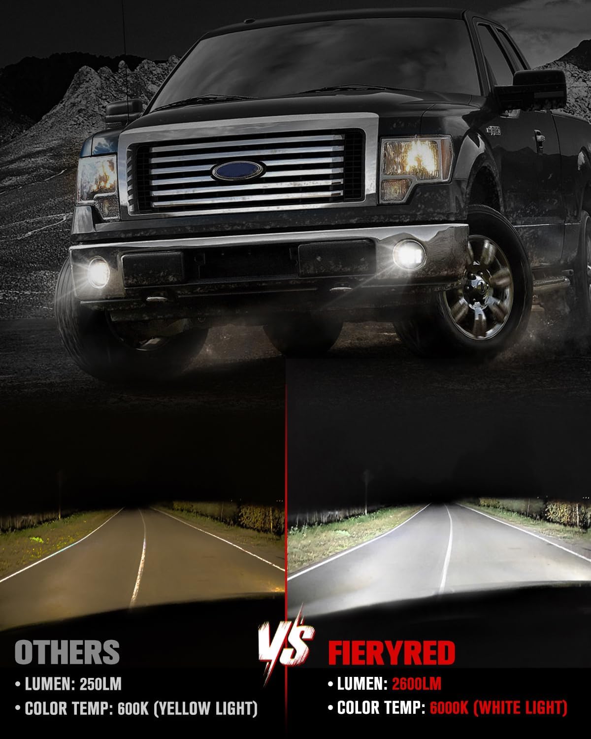 F150 LED Fog Lights Compatible with 2011 2012 2013 2014 Ford F150, 2PCS X 30W 4-inch Round LED Fog lights Assembly with Smoke Lens, Front Bumper Driving Light Bulb Passing Lights