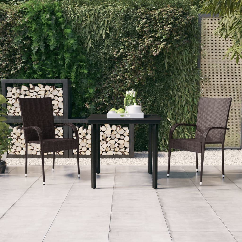 Salon de jardin sans entretien en acier et rotin synthétique