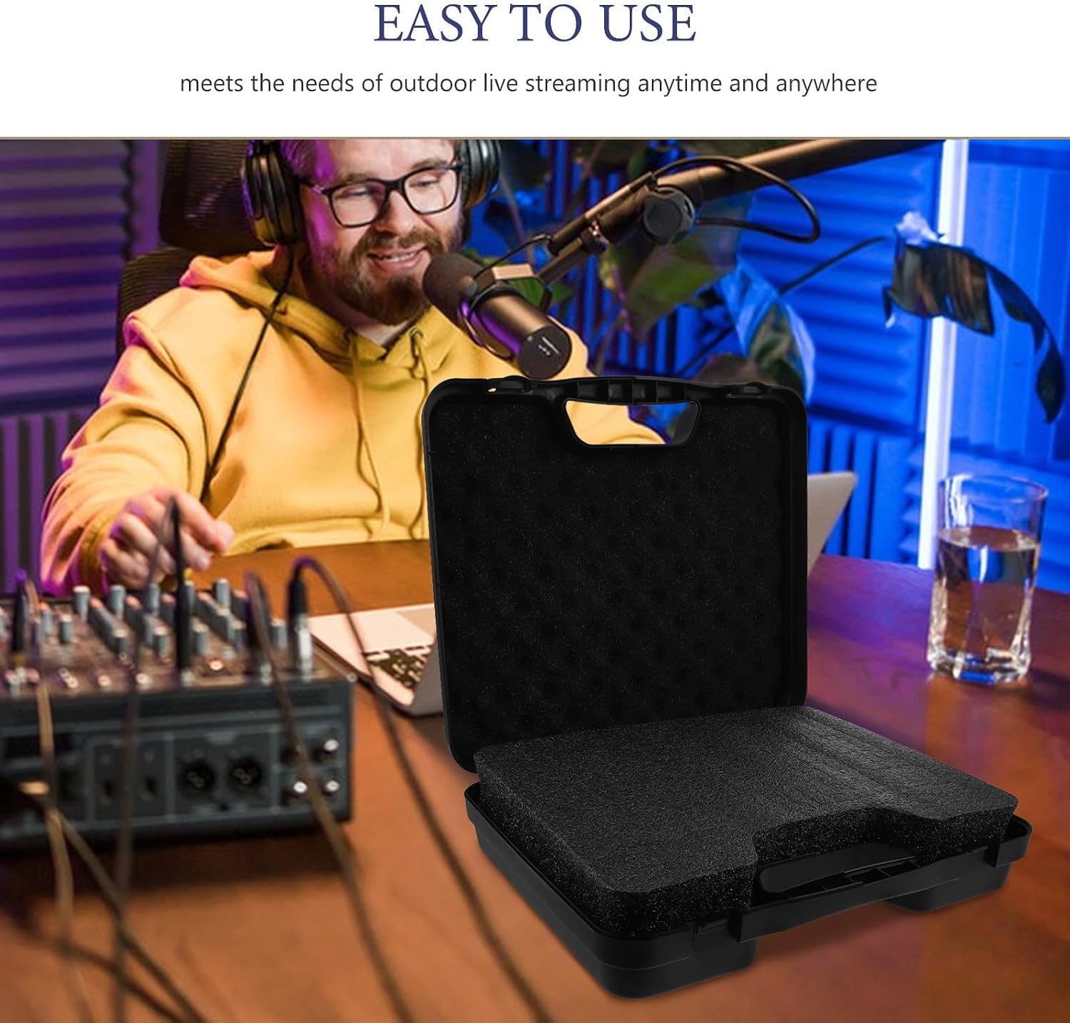 Microphone Storage Box Portable Hard Shell Case for Live Streaming image 3