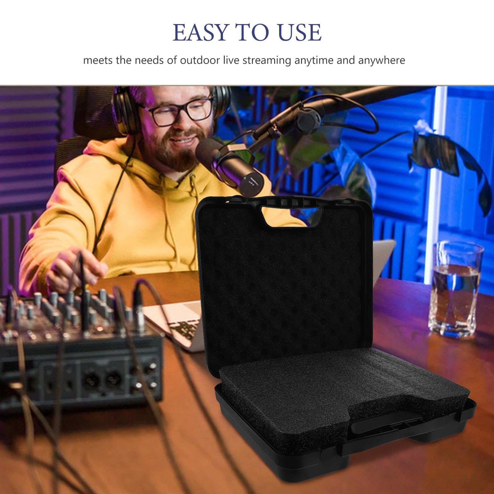 Toyvian Estuche de Micrófono Portátil de Plástico con Asa para Streaming