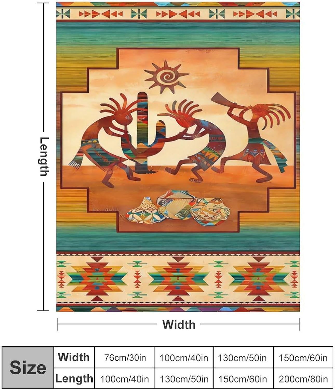 Southwest Kokopelli Native American Blanket Soft and Warm Throw Digitally Printed Super Soft Micro Plush Blanket for Sofa Bed Living Room 60"*80"£¨150 * 200cm£©.
