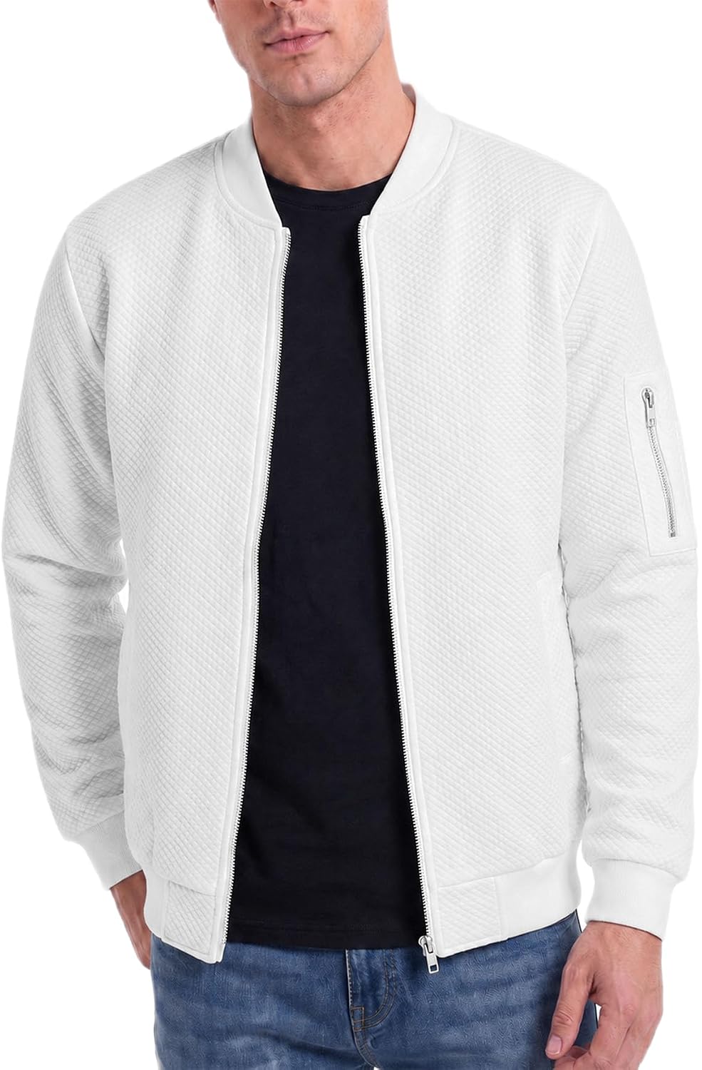 Decrum Bomber Jacket Men - Fashion Solid Color Casual Jackets for Men