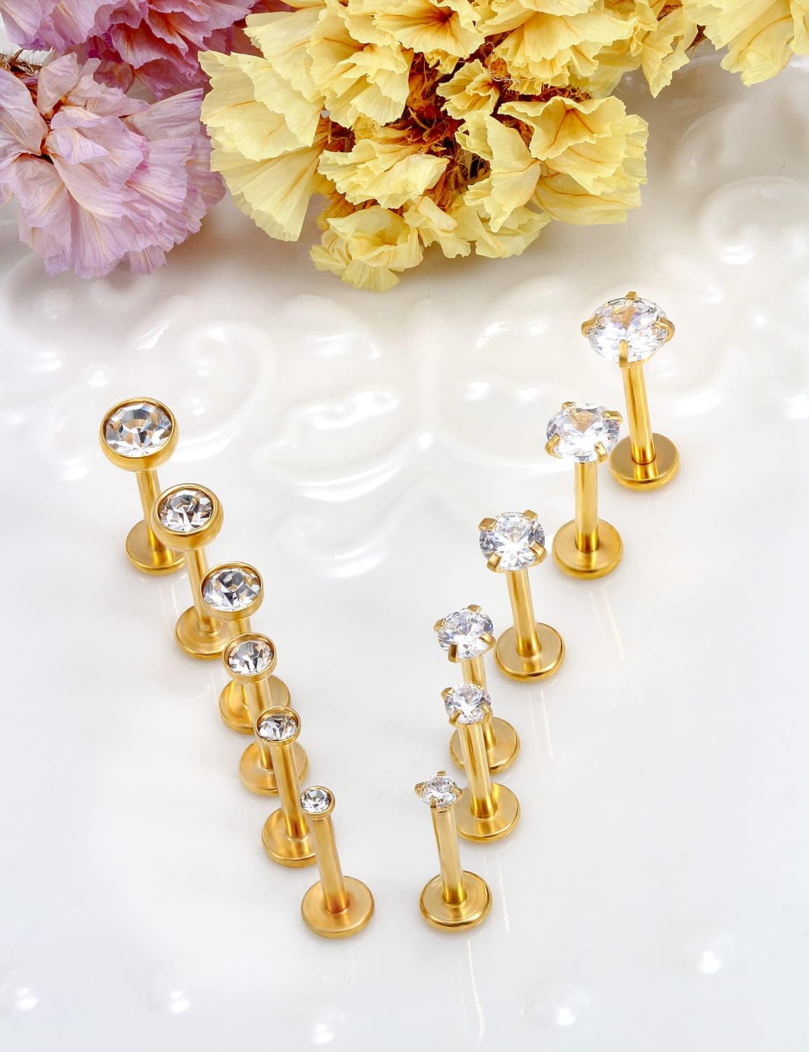 Vsnnsns 16G Lip Rings Stainless Steel Tragus Helix Conch Piercing Jewelry Snake Bite Piercing Monroe Lip Rings Labret Medusa Cartilage Lobe Earrings Piercing Jewelry CZ 2MM 2.5MM 3MM 3.5MM 4MM 4.5MM - Image 6